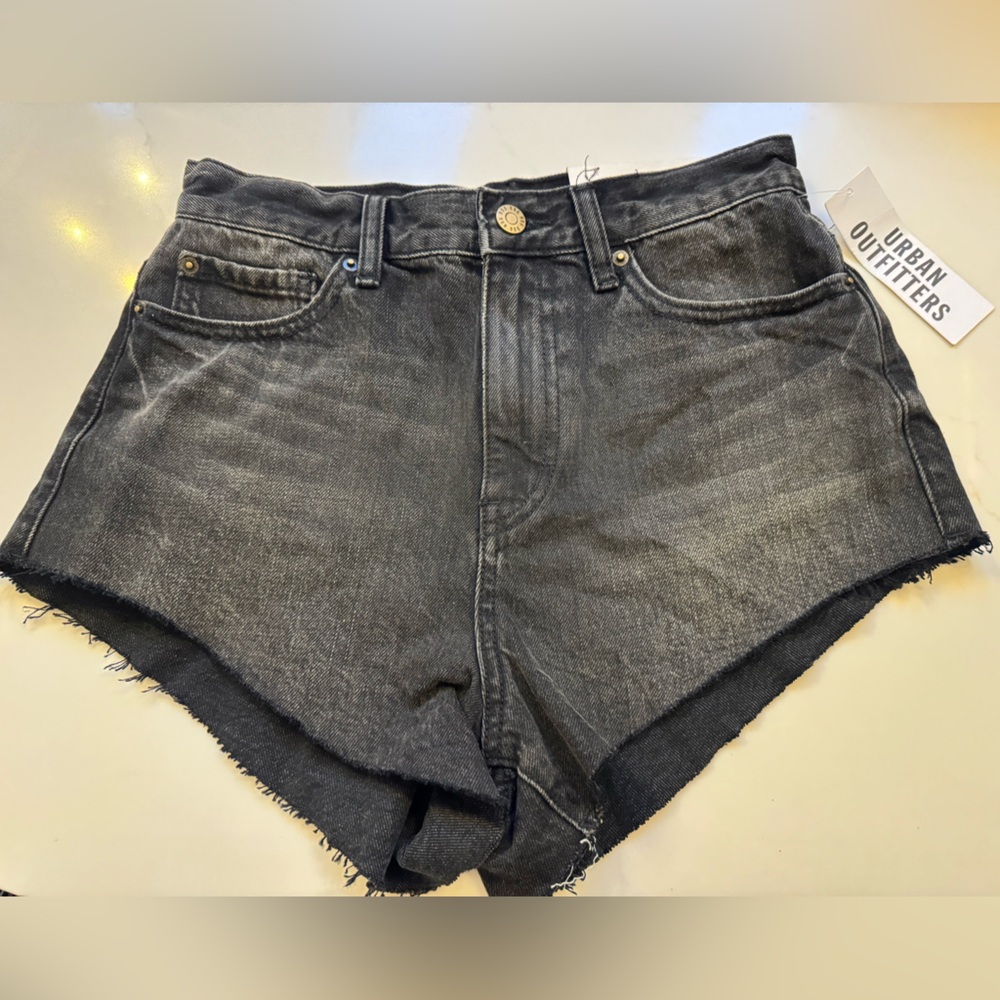 BDG Uban Outfitters Olive Black denim wash (Oxford) Cheeky Shorts Size 26.